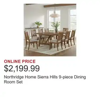 Costco Northridge Home Sierra Hills 9-piece Dining Room Set offer