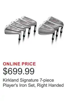 Costco Kirkland Signature 7-piece Player's Iron Set, Right Handed offer