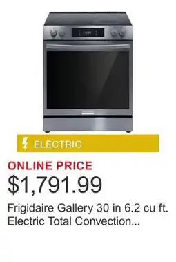 Costco Frigidaire Gallery 30 in 6.2 cu ft. Electric Total Convection 5-Burner Range with Air Fry offer