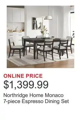 Costco Northridge Home Monaco 7-piece Espresso Dining Set offer