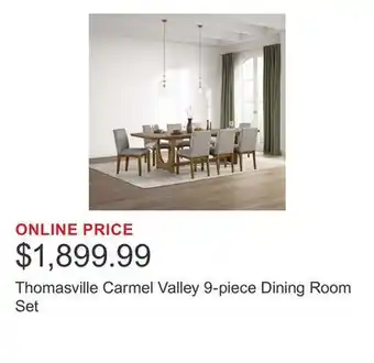 Costco Thomasville Carmel Valley 9-piece Dining Room Set offer