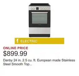 Costco Danby 24 in. 2.5 cu. ft. European made Stainless Steel Smooth Top Convection Range offer