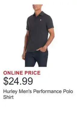 Costco Hurley Men's Performance Polo Shirt offer