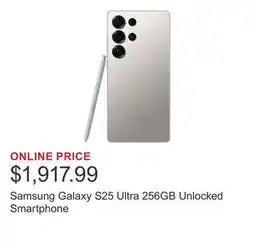 Costco Samsung Galaxy S25 Ultra 256GB Unlocked Smartphone offer