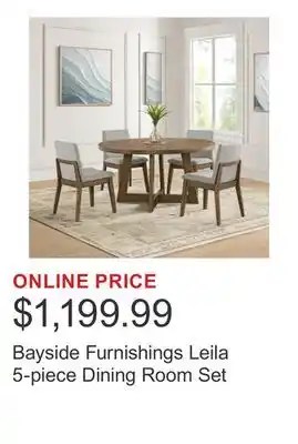 Costco Bayside Furnishings Leila 5-piece Dining Room Set offer