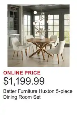 Costco Better Furniture Huxton 5-piece Dining Room Set offer