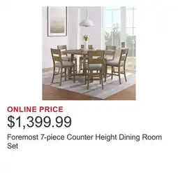 Costco Foremost 7-piece Counter Height Dining Room Set offer