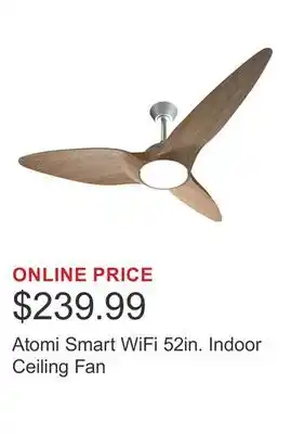 Costco Atomi Smart WiFi 52in. Indoor Ceiling Fan offer