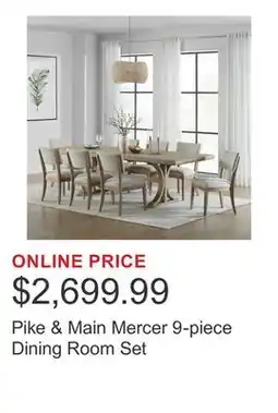 Costco Pike & Main Mercer 9-piece Dining Room Set offer