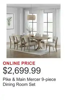 Costco Pike & Main Mercer 9-piece Dining Room Set offer