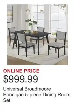 Costco Universal Broadmoore Hannigan 5-piece Dining Room Set offer