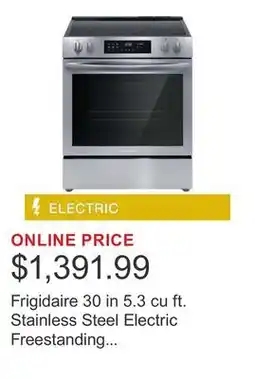 Costco Frigidaire 30 in 5.3 cu ft. Stainless Steel Electric Freestanding Range with Convection Bake offer