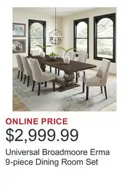 Costco Universal Broadmoore Erma 9-piece Dining Room Set offer