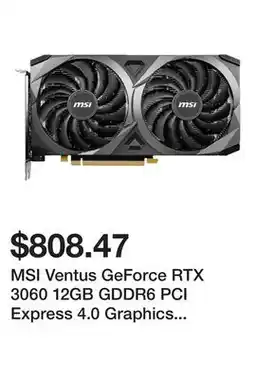 Newegg MSI Ventus GeForce RTX 3060 12GB GDDR6 PCI Express 4.0 Graphics Card RTX 3060 Ventus 2X 12G OC offer