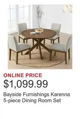 Costco Bayside Furnishings Karenna 5-piece Dining Room Set offer