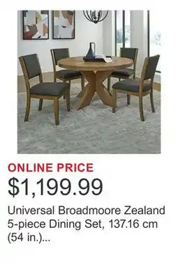 Costco Universal Broadmoore Zealand 5-piece Dining Set, 137.16 cm (54 in.) Diameter offer