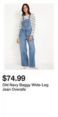 Old Navy Old Navy Baggy Wide-Leg Jean Overalls offer