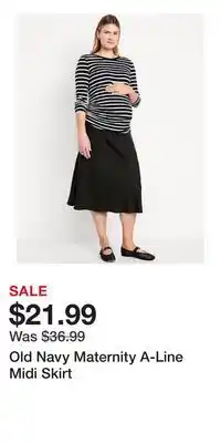 Old Navy Old Navy Maternity A-Line Midi Skirt offer