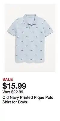 Old Navy Old Navy Printed Pique Polo Shirt for Boys offer