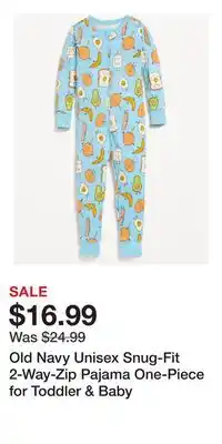 Old Navy Old Navy Unisex Snug-Fit 2-Way-Zip Pajama One-Piece for Toddler & Baby offer