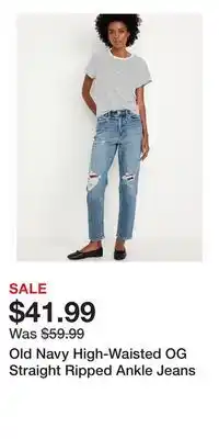 Old Navy Old Navy High-Waisted OG Straight Ripped Ankle Jeans offer