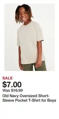 Old Navy Old Navy Oversized Short-Sleeve Pocket T-Shirt for Boys offer