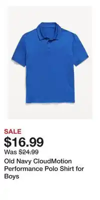 Old Navy Old Navy CloudMotion Performance Polo Shirt for Boys offer