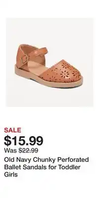 Old Navy Old Navy Chunky Perforated Ballet Sandals for Toddler Girls offer