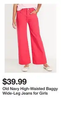 Old Navy Old Navy High-Waisted Baggy Wide-Leg Jeans for Girls offer