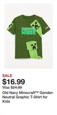 Old Navy Old Navy Minecraft Gender-Neutral Graphic T-Shirt for Kids offer