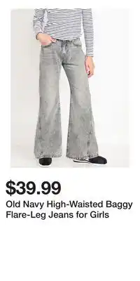 Old Navy Old Navy High-Waisted Baggy Flare-Leg Jeans for Girls offer