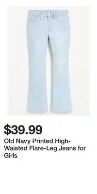 Old Navy Old Navy Printed High-Waisted Flare-Leg Jeans for Girls offer