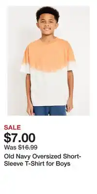 Old Navy Old Navy Oversized Short-Sleeve T-Shirt for Boys offer