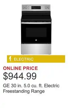 Costco GE 30 in. 5.0 cu. ft. Electric Freestanding Range offer