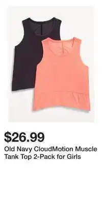 Old Navy Old Navy CloudMotion Muscle Tank Top 2-Pack for Girls offer