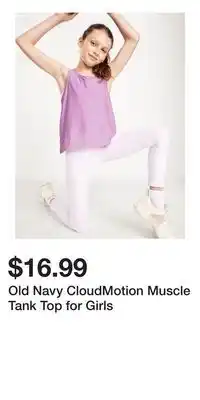 Old Navy Old Navy CloudMotion Muscle Tank Top for Girls offer