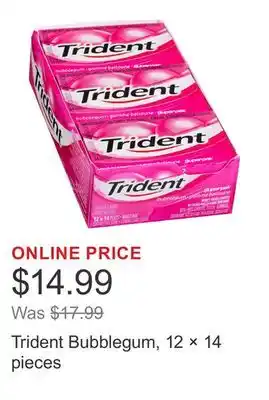 Costco Trident Bubblegum, 12 × 14 pieces offer