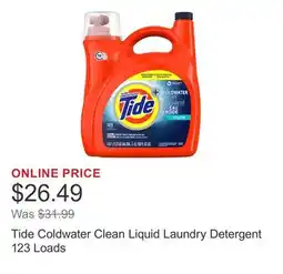 Costco Tide Coldwater Clean Liquid Laundry Detergent 123 Loads offer