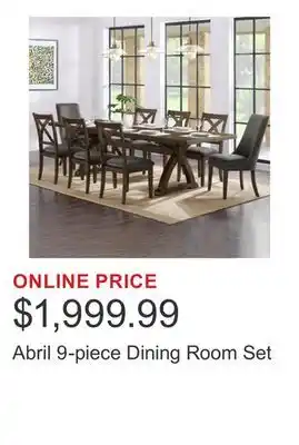 Costco Abril 9-piece Dining Room Set offer