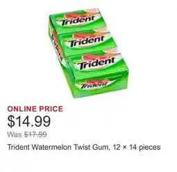 Costco Trident Watermelon Twist Gum, 12 × 14 pieces offer