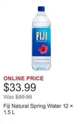 Costco Fiji Natural Spring Water 12 × 1.5 L offer