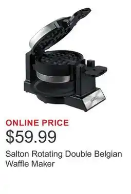 Costco Salton Rotating Double Belgian Waffle Maker offer