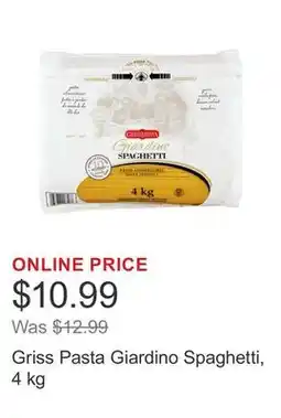 Costco Griss Pasta Giardino Spaghetti, 4 kg offer