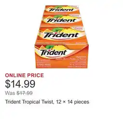 Costco Trident Tropical Twist, 12 × 14 pieces offer