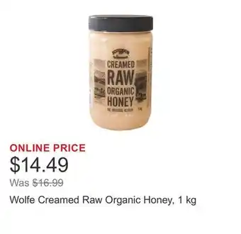 Costco Wolfe Creamed Raw Organic Honey, 1 kg offer