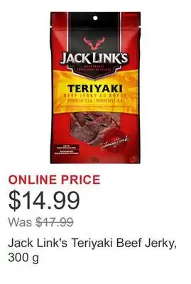 Costco Jack Link's Teriyaki Beef Jerky, 300 g offer