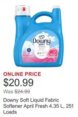 Costco Downy Soft Liquid Fabric Softener April Fresh 4.35 L, 251 Loads offer