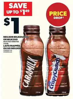 Loblaws Neilson milkshakes milkshakes or Milk2go offer