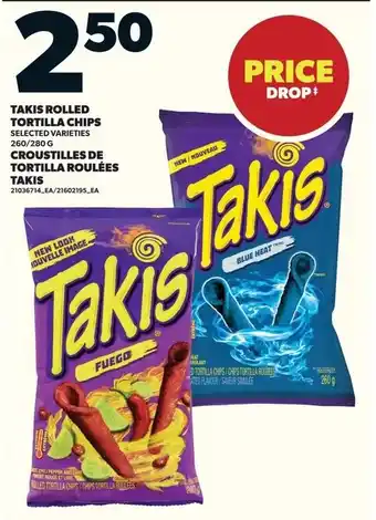 Loblaws Takis rolled tortilla chips offer