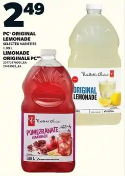 Loblaws PC original lemonade offer